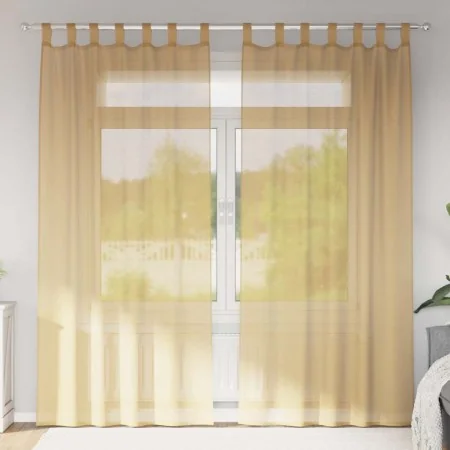 Gauze curtains with pockets for rods 2 pcs. sand by , Curtains and curtains - Ref: Foro24-4102218, Price: 13,99 €, Discount: %