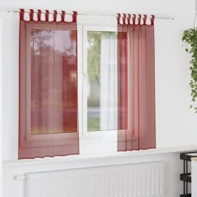 Gauze curtains with pockets for rods 2 pcs. wine red by , Curtains and curtains - Ref: Foro24-4102247, Price: 13,08 €, Discou...