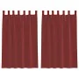 Gauze curtains with pockets for rods 2 pcs. wine red by , Curtains and curtains - Ref: Foro24-4102247, Price: 13,08 €, Discou...