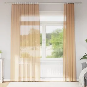 Gauze curtains with 2 sand-colored tab tops, 140x245 cm. by , Curtains and curtains - Ref: Foro24-4102309, Price: 14,92 €, Di...