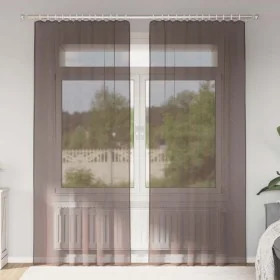 Gauze curtains with 2 brown tab tops. by , Curtains and curtains - Ref: Foro24-4102264, Price: 14,92 €, Discount: %