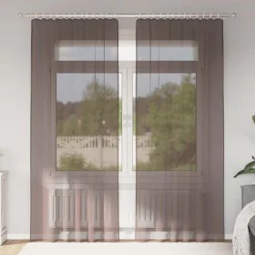 Gaze-Vorhänge mit Schlaufen, 2 Stück, braun. von , Vorhänge und Gardinen - Ref: Foro24-4102264, Preis: 14,92 €, Rabatt: %