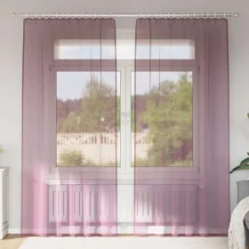 Gauze curtains with 2 purple tab tops, 140x225 cm by , Curtains and curtains - Ref: Foro24-4102293, Price: 14,59 €, Discount: %
