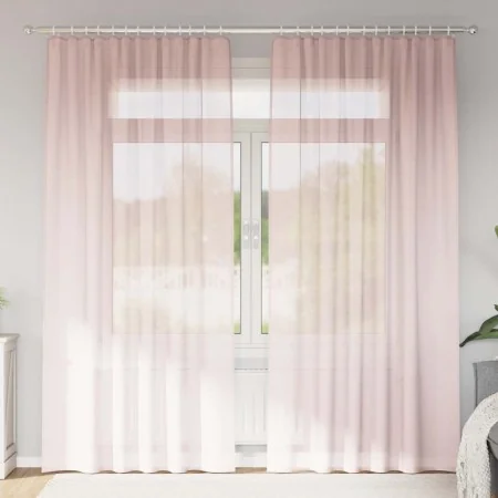 Chiffon curtains with 2 light pink tab tops, 140x245 cm by , Curtains and curtains - Ref: Foro24-4102279, Price: 16,27 €, Dis...