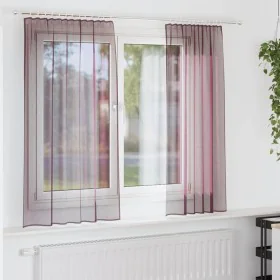 Gauze curtains with 2 purple tab tops, 140x140 cm each. by , Curtains and curtains - Ref: Foro24-4102291, Price: 14,11 €, Dis...