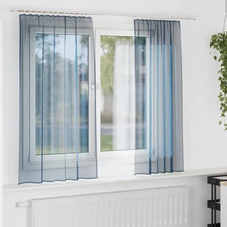 Gauze curtains with 2 royal blue tab tops, 140x175 cm. by , Curtains and curtains - Ref: Foro24-4102302, Price: 13,65 €, Disc...