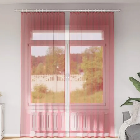 Gauze curtains with 2 wine red tab tops, 140x260 cm. by , Curtains and curtains - Ref: Foro24-4102340, Price: 15,26 €, Discou...