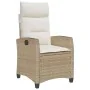 Silla de jardín reclinable con mesa auxiliar ratán beige de , Sillas de jardín - Ref: Foro24-4108272, Precio: 147,32 €, Descu...