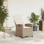 Silla de jardín reclinable con mesa auxiliar ratán beige de , Sillas de jardín - Ref: Foro24-4108272, Precio: 147,32 €, Descu...