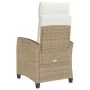 Silla de jardín reclinable con mesa auxiliar ratán beige de , Sillas de jardín - Ref: Foro24-4108272, Precio: 147,32 €, Descu...