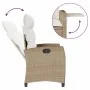 Silla de jardín reclinable con mesa auxiliar ratán beige de , Sillas de jardín - Ref: Foro24-4108272, Precio: 147,32 €, Descu...