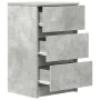 Bedside table with 3 concrete gray drawers 39x35x65 cm by , Nightstands - Ref: Foro24-861343, Price: 60,57 €, Discount: %