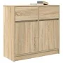 Sideboard with Sonoma oak drawer 80x34x76 cm engineered wood by , Sideboards - Ref: Foro24-861537, Price: 84,23 €, Discount: %