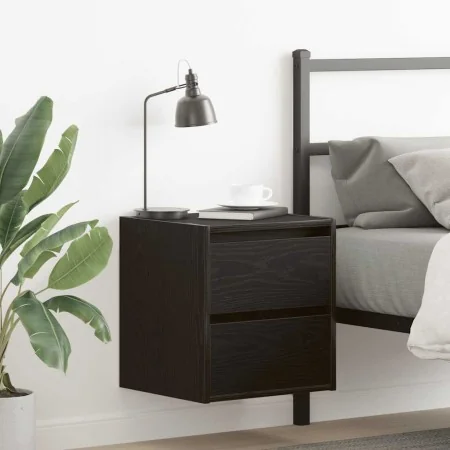 Wall-mounted bedside tables 2 units black oak 38x34x40 cm by , Nightstands - Ref: Foro24-861250, Price: 87,80 €, Discount: %