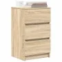 Mesilla de noche con 3 cajones roble Sonoma 39x35x65 cm by , Nightstands - Ref: Foro24-861341, Price: 69,38 €, Discount: %