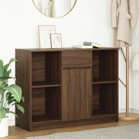 Aparador con cajón roble marrón 101x35x76 cm madera ingeniería by , Sideboards - Ref: Foro24-861568, Price: 91,33 €, Discount: %
