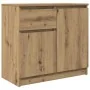Handgefertigter Eichenschrank mit Schublade, 71x35x65cm, aus Ingenieurholz. von , Sideboards - Ref: Foro24-861606, Preis: 74,...