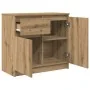 Handgefertigter Eichenschrank mit Schublade, 71x35x65cm, aus Ingenieurholz. von , Sideboards - Ref: Foro24-861606, Preis: 74,...