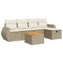 Garden sofa set with 6-piece synthetic rattan beige cushions by , Garden sets - Ref: Foro24-3325838, Price: 442,75 €, Discoun...
