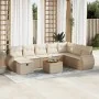 Gartensofagarnitur mit 9-teiligen Kissen aus synthetischem Rattan in Beige. von , Gartensets - Ref: Foro24-3325859, Preis: 63...