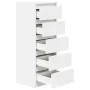 White sideboard with drawers 37.5x35x99 cm engineered wood by , Sideboards - Ref: Foro24-861760, Price: 95,72 €, Discount: %