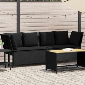3-piece garden sofas and black synthetic rattan cushions by , Outdoor sofas - Ref: Foro24-4104122, Price: 299,37 €, Discount: %