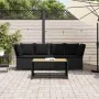 3-piece garden sofas and black synthetic rattan cushions by , Outdoor sofas - Ref: Foro24-4104122, Price: 299,37 €, Discount: %