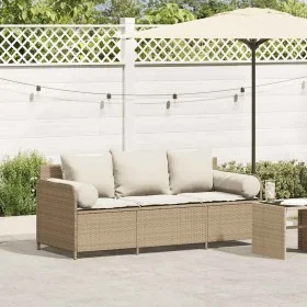 Sofá de jardín de 3 plazas con cojines ratán sintético beige by , Outdoor sofas - Ref: Foro24-4104176, Price: 238,98 €, Disco...