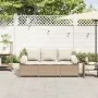 Sofá de jardín de 3 plazas con cojines ratán sintético beige by , Outdoor sofas - Ref: Foro24-4104176, Price: 238,98 €, Disco...