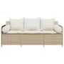 Sofá de jardín de 3 plazas con cojines ratán sintético beige by , Outdoor sofas - Ref: Foro24-4104176, Price: 238,98 €, Disco...