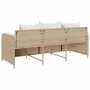 Sofá de jardín de 3 plazas con cojines ratán sintético beige by , Outdoor sofas - Ref: Foro24-4104176, Price: 238,98 €, Disco...