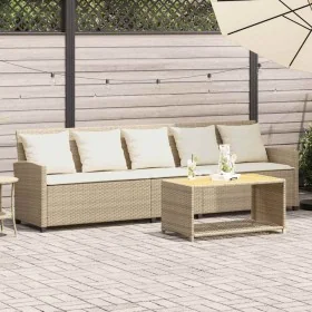 Sofá de jardín de 5 plazas con cojines ratán sintético beige von , Gartensets - Ref: Foro24-4104115, Preis: 336,91 €, Rabatt: %