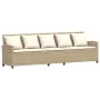 Sofá de jardín de 5 plazas con cojines ratán sintético beige by , Garden sets - Ref: Foro24-4104115, Price: 336,91 €, Discoun...