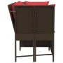 Sofá de jardín con cojines ratán sintético marrón by , Outdoor sofas - Ref: Foro24-4104129, Price: 312,91 €, Discount: %