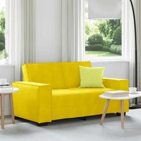 Zweiplätziges Samtsofa in Gelb, 120 cm. von , Sofas - Ref: Foro24-4105016, Preis: 204,85 €, Rabatt: %