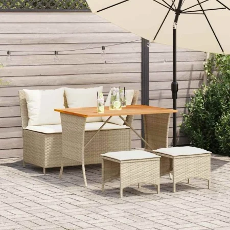 Garden dining set with 4-piece synthetic rattan beige cushions by , Garden sets - Ref: Foro24-4104134, Price: 339,44 €, Disco...