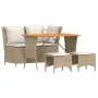 Garden dining set with 4-piece synthetic rattan beige cushions by , Garden sets - Ref: Foro24-4104134, Price: 339,44 €, Disco...
