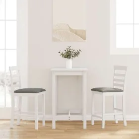 Bar stools with 2 white solid wood rubber cushions by , Kitchen stools - Ref: Foro24-4102541, Price: 123,89 €, Discount: %