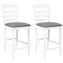 Barhocker mit 2 Stück massiven weißen Gummiholz-Sitzkissen. von , Küchenhocker - Ref: Foro24-4102541, Preis: 123,89 €, Rabatt: %