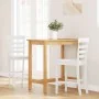 Barhocker 2 Stück Massivholz Weiß Gummi von , Küchenhocker - Ref: Foro24-4102543, Preis: 128,71 €, Rabatt: %