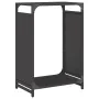 Leñero negro 44x28x65 cm Acero laminado en frío de , Bolsas y soportes de leña - Ref: Foro24-864195, Precio: 57,95 €, Descuen...