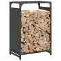 Schwarzer Holzträger 44x28x65 cm Kaltgewalzter Stahl von , Brennholztaschen und -halter - Ref: Foro24-864195, Preis: 57,95 €,...