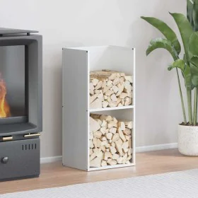 White firewood rack 40x30x80 cm Cold rolled steel by , Firewood bags and holders - Ref: Foro24-864188, Price: 80,61 €, Discou...