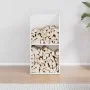 Weißer Holzstapel 40x30x80 cm Kaltgewalzter Stahl von , Brennholztaschen und -halter - Ref: Foro24-864188, Preis: 80,61 €, Ra...
