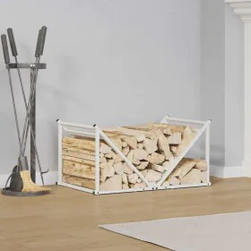 Weißer Holzträger 70x43x34,5 cm Kaltgewalzter Stahl von , Brennholztaschen und -halter - Ref: Foro24-864174, Preis: 58,14 €, ...
