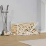 White firewood rack 70x43x34.5 cm Cold rolled steel by , Firewood bags and holders - Ref: Foro24-864174, Price: 58,14 €, Disc...