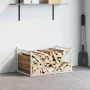 White firewood rack 70x43x34.5 cm Cold rolled steel by , Firewood bags and holders - Ref: Foro24-864174, Price: 58,14 €, Disc...