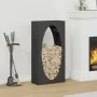 Black firewood rack 50x23x100 cm Cold rolled steel by , Firewood bags and holders - Ref: Foro24-864181, Price: 86,76 €, Disco...