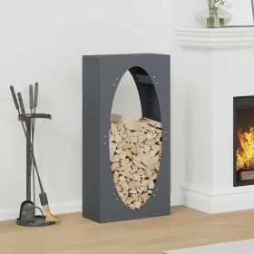 Anthracite firewood rack 50x23x100 cm Cold rolled steel by , Firewood bags and holders - Ref: Foro24-864183, Price: 90,45 €, ...