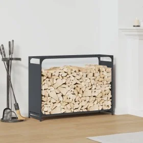 Anthracite firewood rack 90x28x65 cm Cold rolled steel by , Firewood bags and holders - Ref: Foro24-864205, Price: 61,14 €, D...